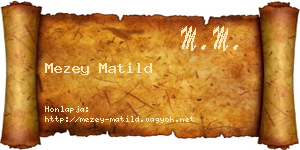 Mezey Matild névjegykártya